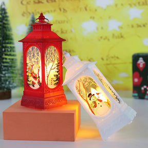 Christmas Candles Light Led Snow Deer Lantern Light Vintage Castle Santa Snowman Hanging Lantern Lamp New Year Party Decoration Loja da Dryka 