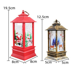 Christmas Candles Light Led Snow Deer Lantern Light Vintage Castle Santa Snowman Hanging Lantern Lamp New Year Party Decoration Loja da Dryka 