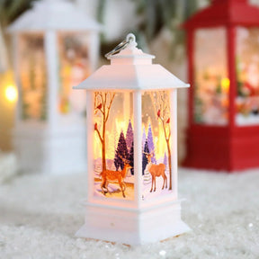 Christmas Candles Light Led Snow Deer Lantern Light Vintage Castle Santa Snowman Hanging Lantern Lamp New Year Party Decoration Loja da Dryka A1 12.5cm 