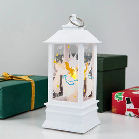 Christmas Candles Light Led Snow Deer Lantern Light Vintage Castle Santa Snowman Hanging Lantern Lamp New Year Party Decoration Loja da Dryka A14 19.5cm 