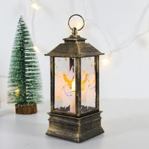Christmas Candles Light Led Snow Deer Lantern Light Vintage Castle Santa Snowman Hanging Lantern Lamp New Year Party Decoration Loja da Dryka A15 19.5cm 