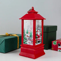 Christmas Candles Light Led Snow Deer Lantern Light Vintage Castle Santa Snowman Hanging Lantern Lamp New Year Party Decoration Loja da Dryka A18 19.5cm 