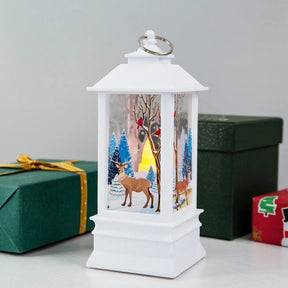 Christmas Candles Light Led Snow Deer Lantern Light Vintage Castle Santa Snowman Hanging Lantern Lamp New Year Party Decoration Loja da Dryka A19 19.5cm 