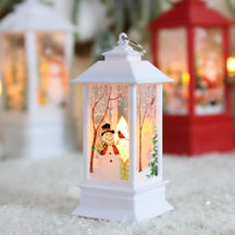 Christmas Candles Light Led Snow Deer Lantern Light Vintage Castle Santa Snowman Hanging Lantern Lamp New Year Party Decoration Loja da Dryka A2 12.5cm 