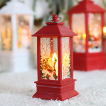 Christmas Candles Light Led Snow Deer Lantern Light Vintage Castle Santa Snowman Hanging Lantern Lamp New Year Party Decoration Loja da Dryka A3 12.5cm 