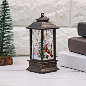 Christmas Candles Light Led Snow Deer Lantern Light Vintage Castle Santa Snowman Hanging Lantern Lamp New Year Party Decoration Loja da Dryka A5 12.5cm 