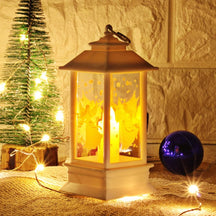 Christmas Candles Light Led Snow Deer Lantern Light Vintage Castle Santa Snowman Hanging Lantern Lamp New Year Party Decoration Loja da Dryka A7 12.5cm 