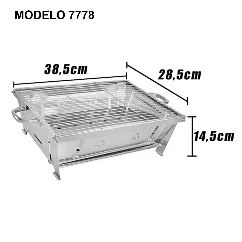 Churrasqueira Portátil Dobrável em Aço Inox Casa 003 - churrasqueira Loja da Dryka Modelo 7778 