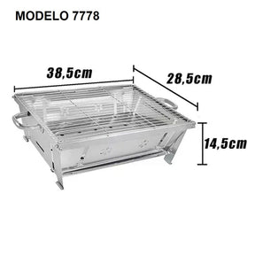 Churrasqueira Portátil Dobrável em Aço Inox Casa 003 - churrasqueira Loja da Dryka Modelo 7778 