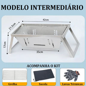 Churrasqueira Portátil Dobrável em Aço Inox Casa 003 Loja da Dryka intermediária 