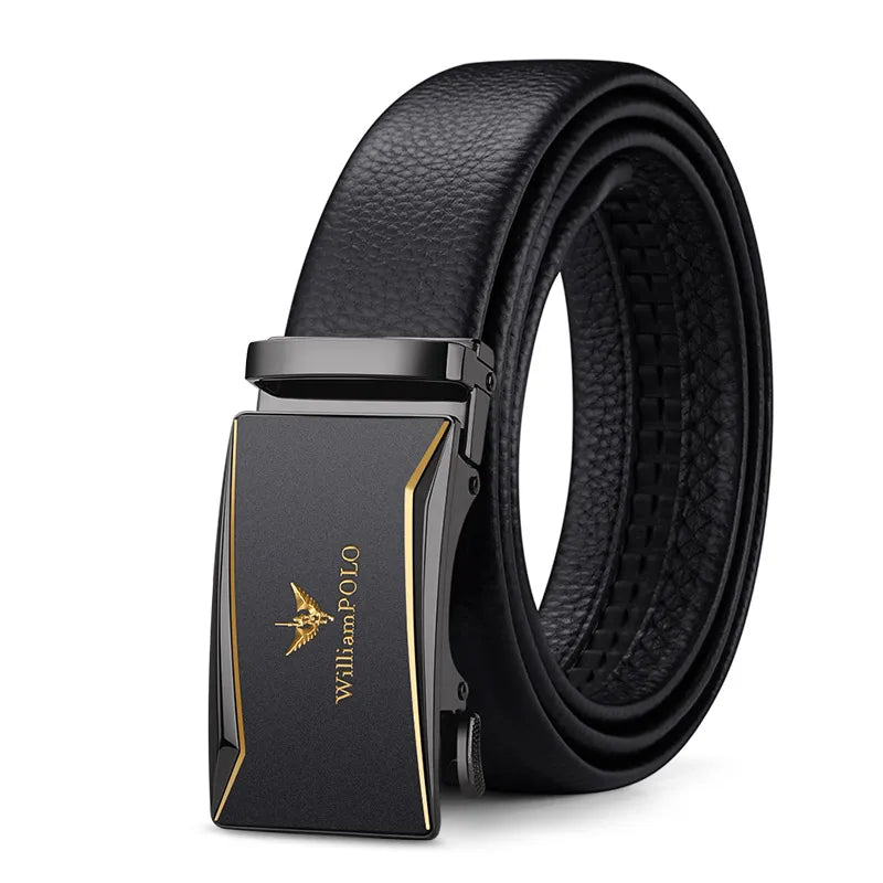 Cinto Masculino de Couro - William Polo acessorio masculino 006 Loja da Dryka A Dourado 130cm 