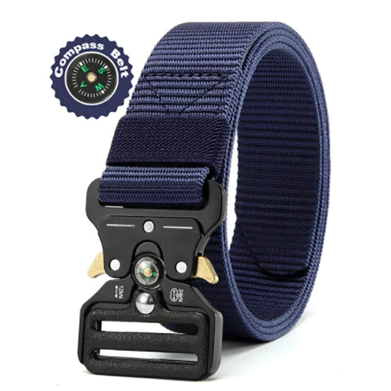 Cinto Tático Masculino Militar com Bússola acessorio masculino 004 Loja da Dryka Azul Marinho 