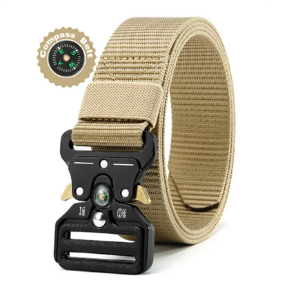 Cinto Tático Masculino Militar com Bússola acessorio masculino 004 Loja da Dryka Caqui 