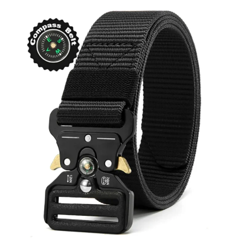 Cinto Tático Masculino Militar com Bússola acessorio masculino 004 Loja da Dryka Preto 
