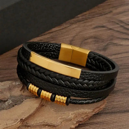 Classic Men's Leather Bracelet New Style Hand-woven Multi-layer Combination Accessory Fashion Man Jewelry Wholesale Dropshipping Loja da Dryka 