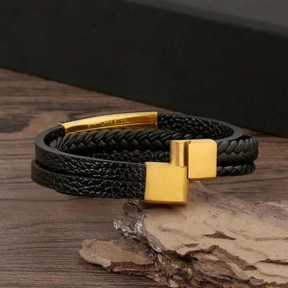 Classic Men's Leather Bracelet New Style Hand-woven Multi-layer Combination Accessory Fashion Man Jewelry Wholesale Dropshipping Loja da Dryka 