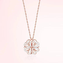 Colar Feminino 2 em 1 com Pingente Magnético - Trevo do Amor Loja da Dryka D0603 Rose Gold 