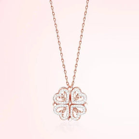 Colar Feminino 2 em 1 com Pingente Magnético - Trevo do Amor Loja da Dryka D0603 Rose Gold 