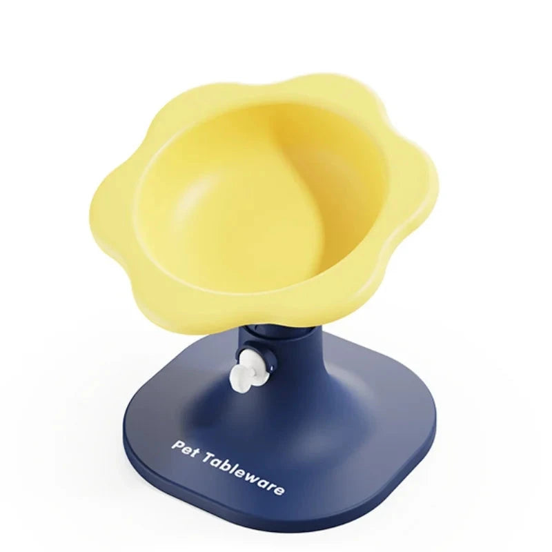 Comedouro e Bebedouro para Gatos Elevado e Ergonômico - Cat Flowers Comedouro cat flowers Loja da Dryka Amarelo 