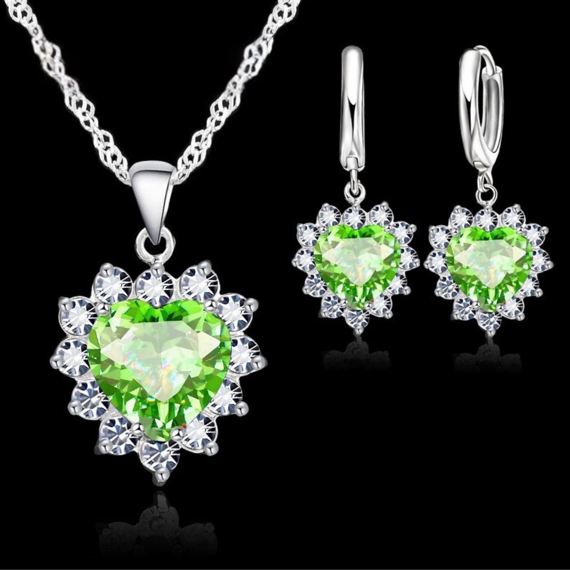 Conjunto Coração de Zircônia joia conjunto coração Loja da Dryka 