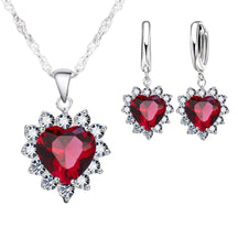 Conjunto Coração de Zircônia joia conjunto coração Loja da Dryka Vermelho 