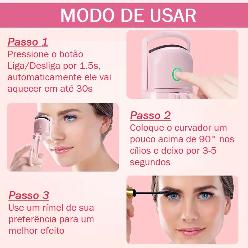 Curvador Elétrico de Cílios Portátil Eyelash cilios 001 Loja da Dryka 
