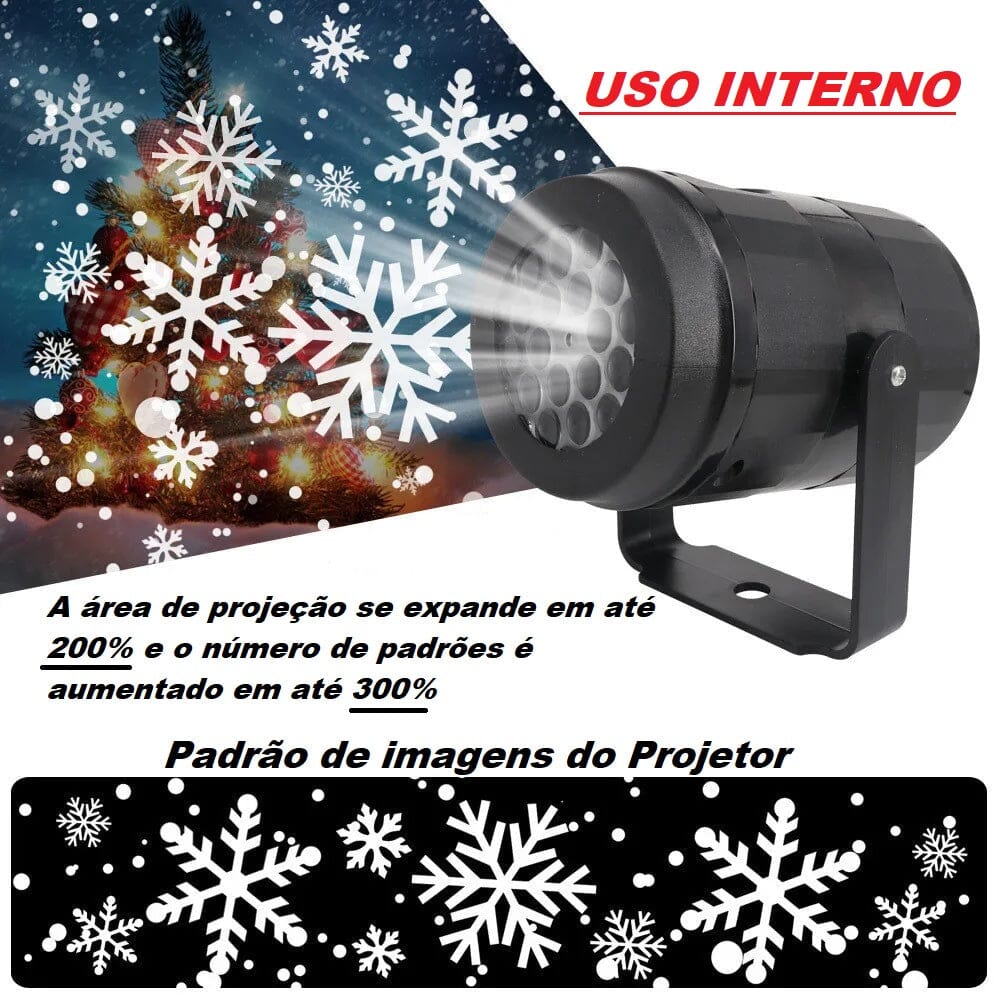 Decoração de Natal -Projetor 3D Flocos de Neve Natal 005 Loja da Dryka 