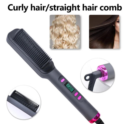 Electric Hot Comb Multifunctional Straight Hair Straightener Comb Negative Ion Anti-Scalding Styling Tool Straightening Brush Loja da Dryka 