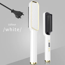 Electric Hot Comb Multifunctional Straight Hair Straightener Comb Negative Ion Anti-Scalding Styling Tool Straightening Brush Loja da Dryka White EU 