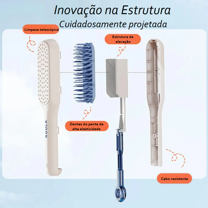 Escova de Cabelo Autolimpante Antiestática - Slim Hair