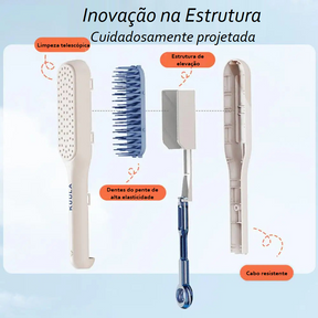 Escova de Cabelo Autolimpante Antiestática - Slim Hair