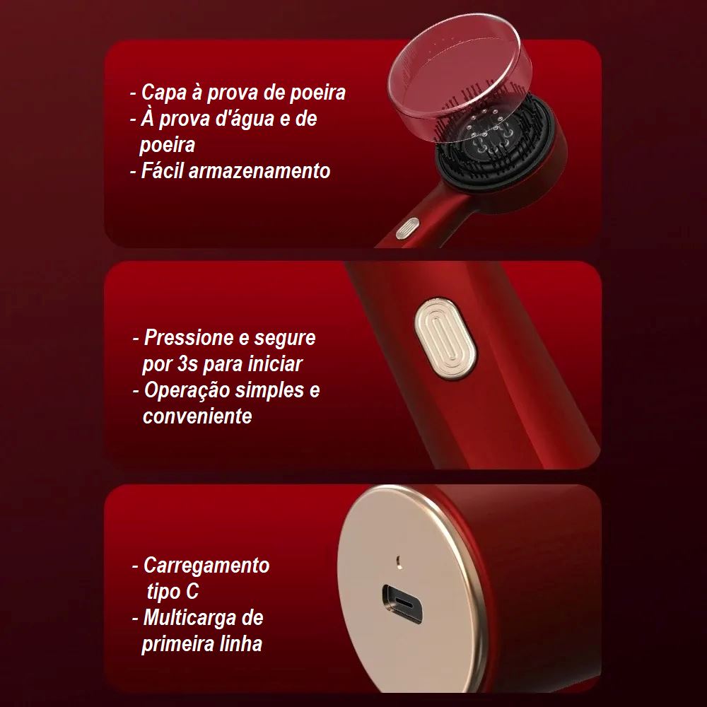 Escova de Cabelo Massageador -Hair Strong beleza 001 Loja da Dryka 