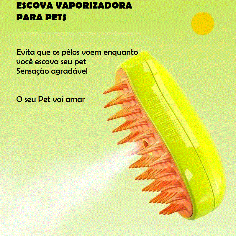 Escova Vaporizadora Recarregável para Pets escova Pet 001 Loja da Dryka 