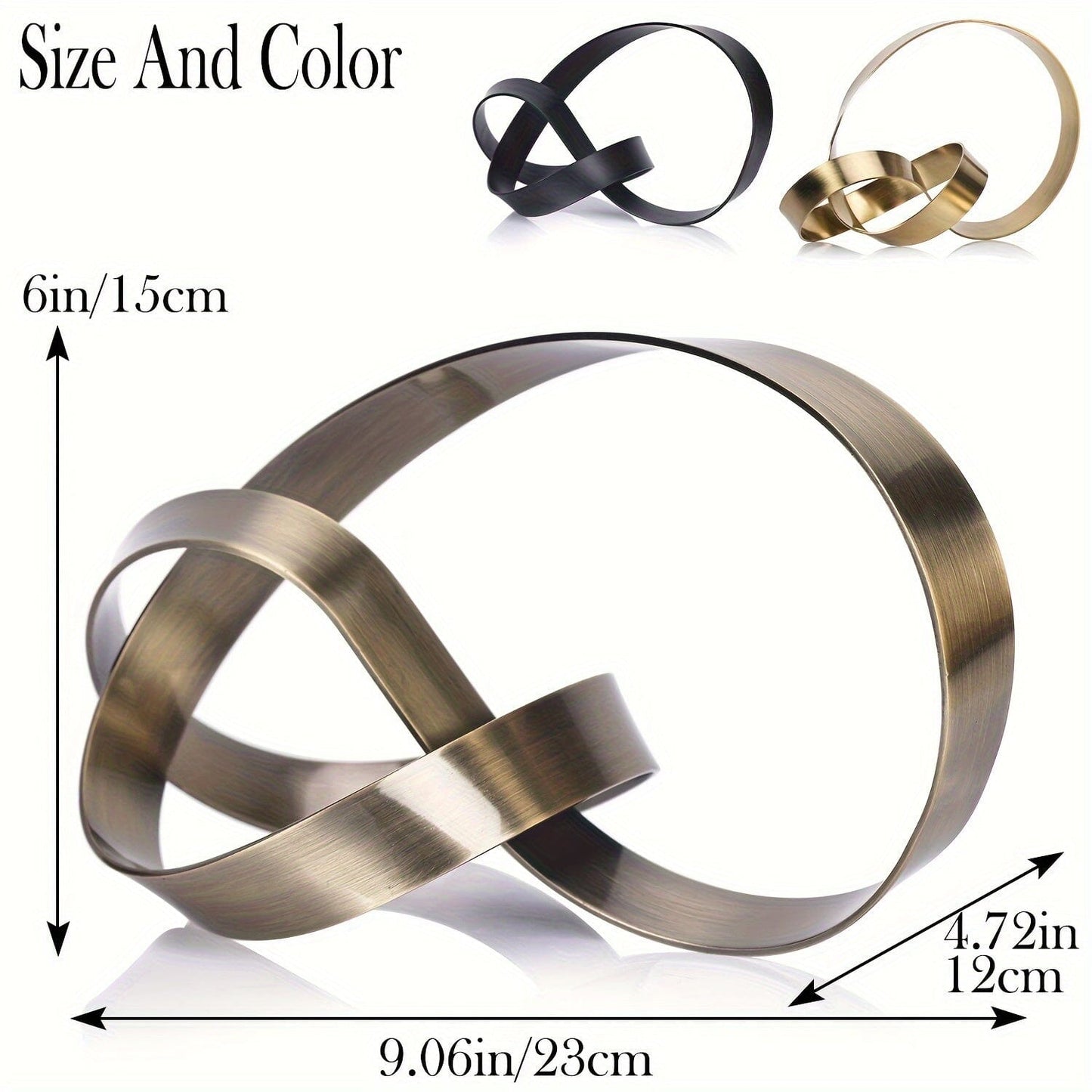 Escultura Moderna Abstrata em Metal -Nó Infinity Loja da Dryka 