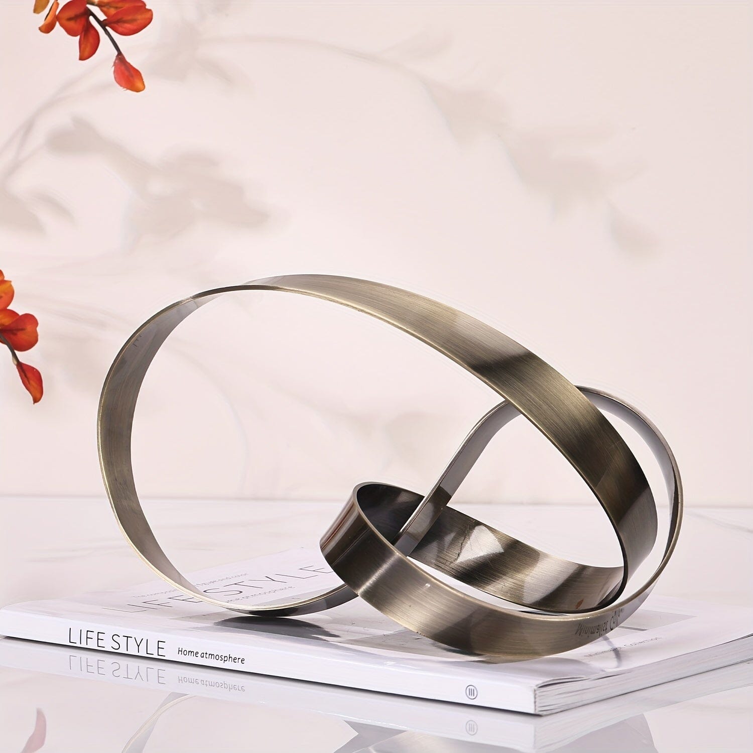 Escultura Moderna Abstrata em Metal -Nó Infinity Loja da Dryka 