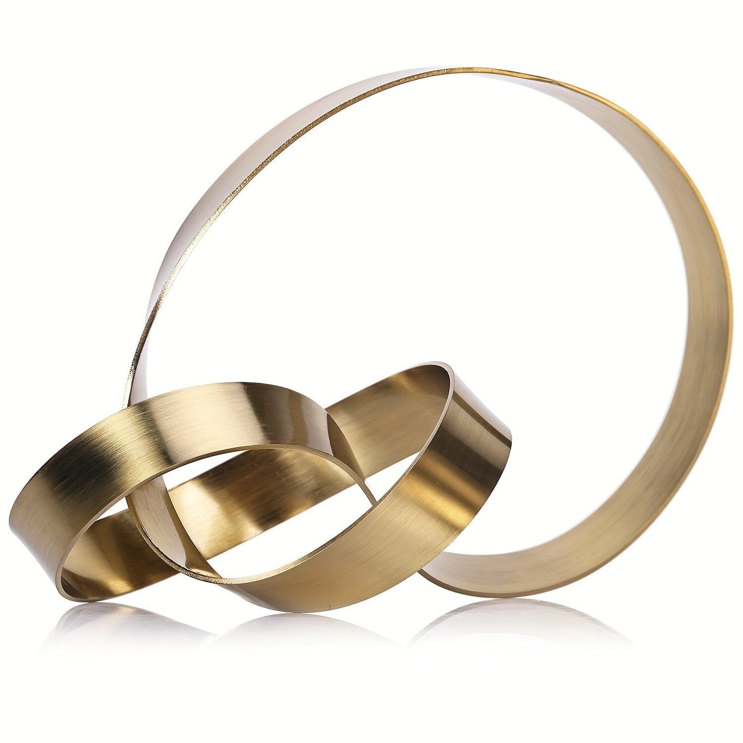 Escultura Moderna Abstrata em Metal -Nó Infinity Loja da Dryka Dourado 