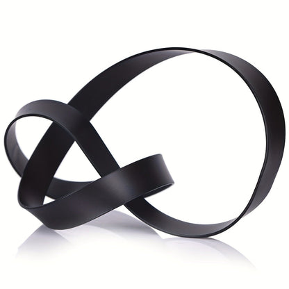 Escultura Moderna Abstrata em Metal -Nó Infinity Loja da Dryka Preto 