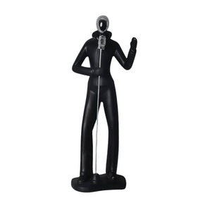 Estátua Decorativa - Nórdica Dançante decoracao 010 Loja da Dryka Microfone Prata 