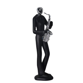 Estátua Decorativa - Nórdica Dançante decoracao 010 Loja da Dryka Saxofone Prata 