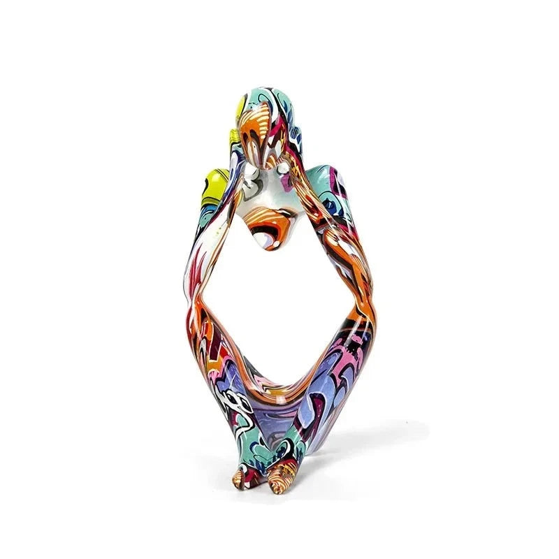 Estátua Decorativa - O Pensador decoração 008 Loja da Dryka G Colorida M 