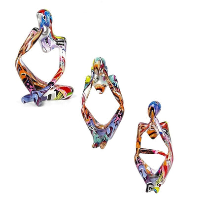 Estátua Decorativa - O Pensador decoração 008 Loja da Dryka P - 3pçs - Colorida Direita 