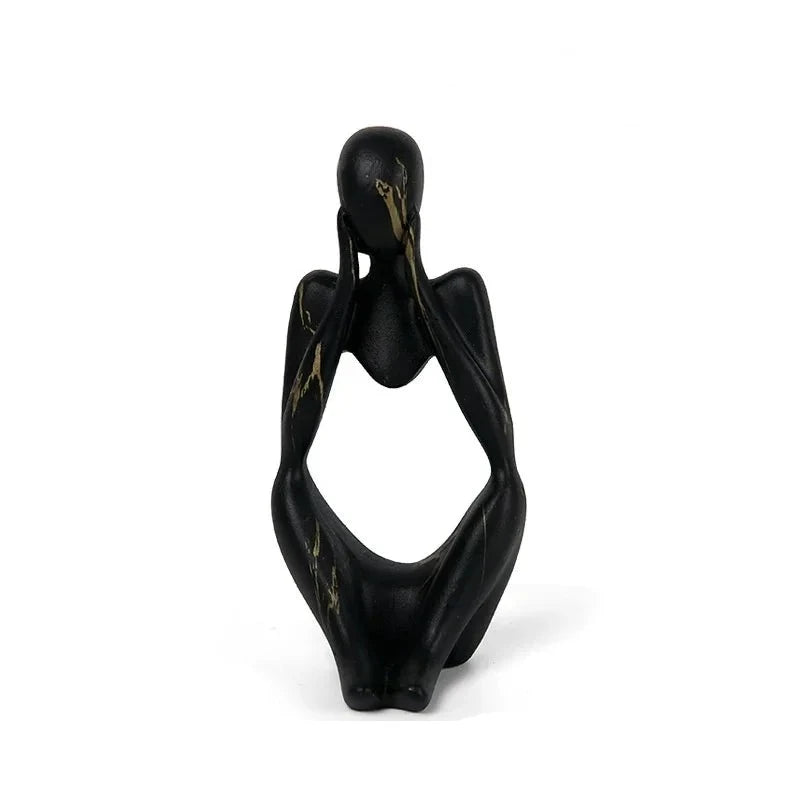Estátua Decorativa - O Pensador decoração 008 Loja da Dryka P Preto M 
