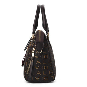 Fashion English Letter Handbag Women PU Leather Tassel Top-handle Bag Luxury Shoulder Bag Large Capacity Lady Tote Design Purse Loja da Dryka 