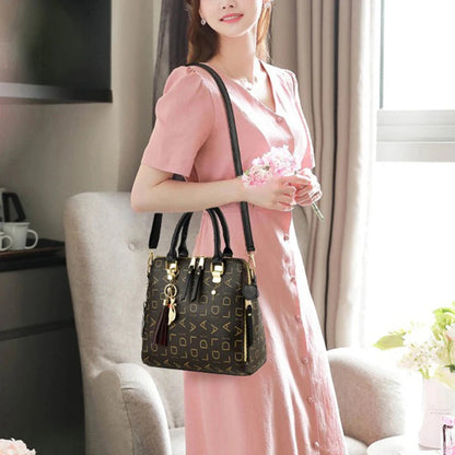 Fashion English Letter Handbag Women PU Leather Tassel Top-handle Bag Luxury Shoulder Bag Large Capacity Lady Tote Design Purse Loja da Dryka 