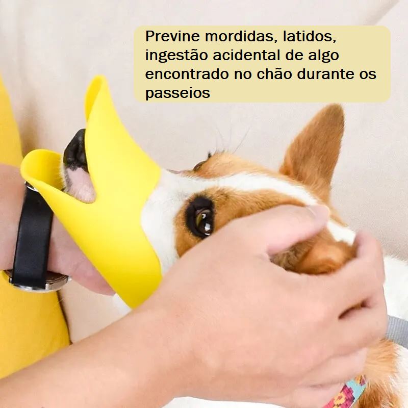 Focinheira de Silicone Ajustável - Bico de Pato pet shop 012 Loja da Dryka 
