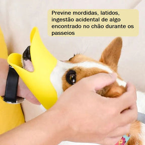 Focinheira de Silicone Ajustável - Bico de Pato pet shop 012 Loja da Dryka 