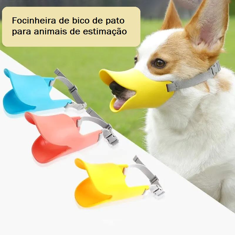 Focinheira de Silicone Ajustável - Bico de Pato pet shop 012 Loja da Dryka 