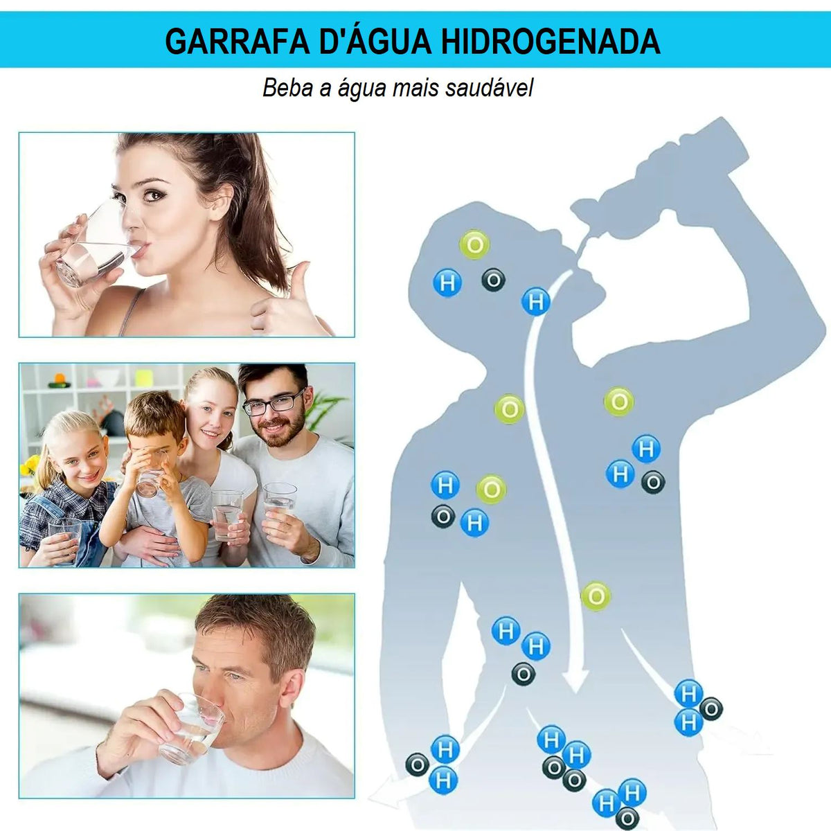 Garrafa D'água Hidrogenada Antioxidante - HydroPure Loja da Dryka 