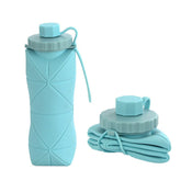 Garrafa Dobrável de Silicone Esporte 004 lojadadryka Azul 