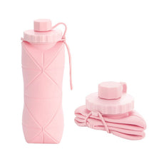 Garrafa Dobrável de Silicone Esporte 004 lojadadryka Rosa 